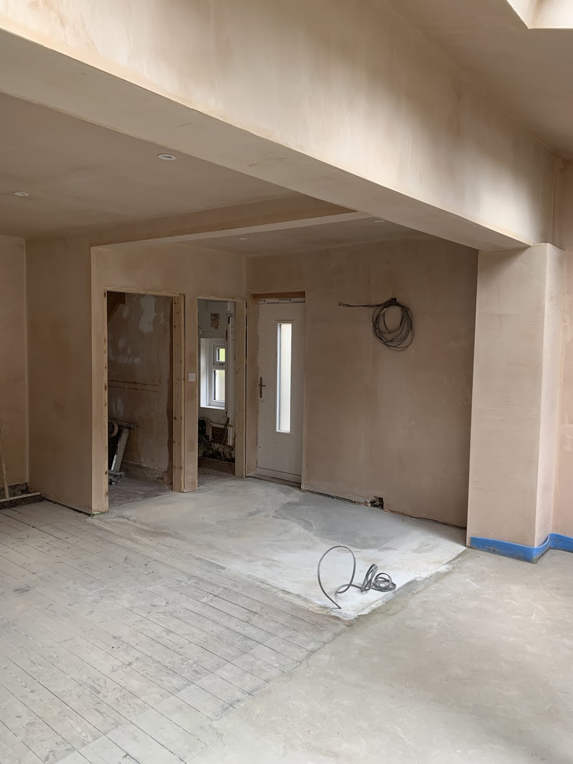 Additional open-plan room plastering photo